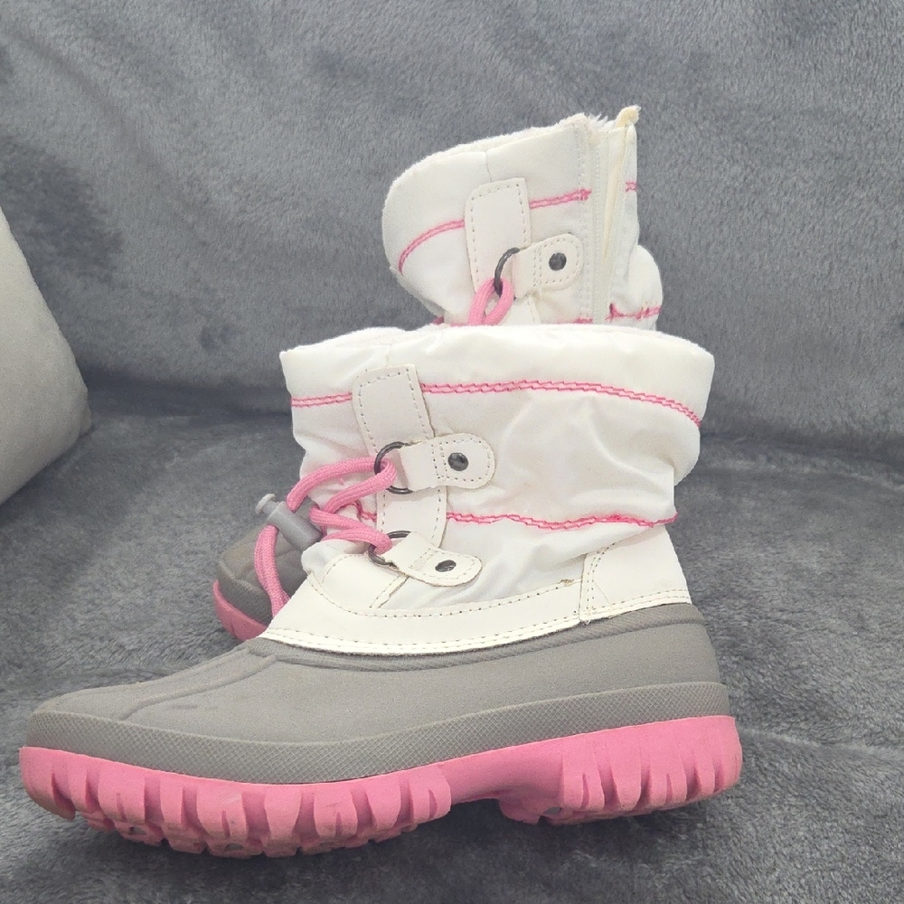 Kids Pink and Gray Snow Boots